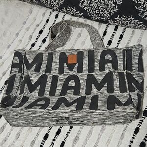 Robin Ruth Black and Gray Tote with Logo Patch